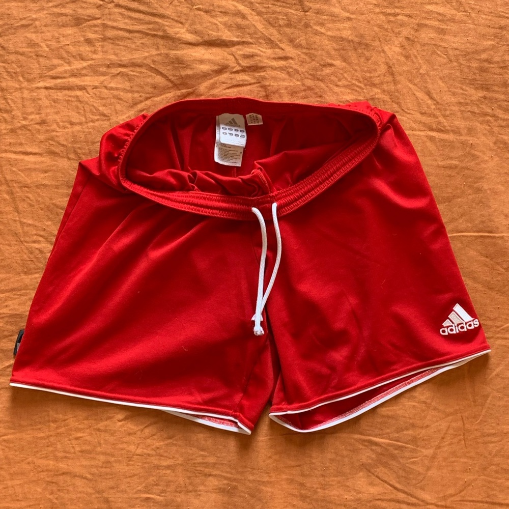 Adidas Red and White Athletic Shorts, Size M - Picture 6 of 7